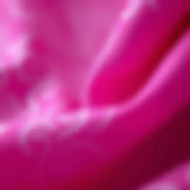 Intricate Details of Fuchsia Fabric Close-up of vibrant fuchsia fabric with intricate details