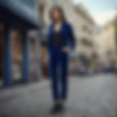 Casual Street Style Casual street style featuring blue velvet pants