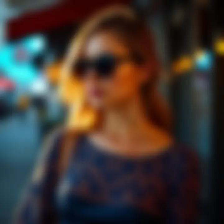 Fashionable outfit pairing with accessories for a blue lace dress