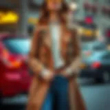 Stylish blue jeans paired with a chic coat