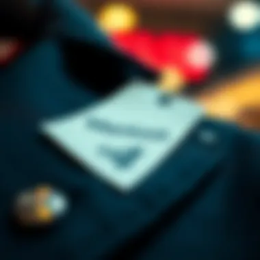 Close-up of a price tag on a stylish jacket