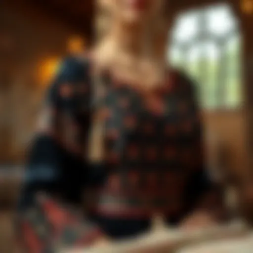 Elegant embroidered ferace showcasing traditional craftsmanship