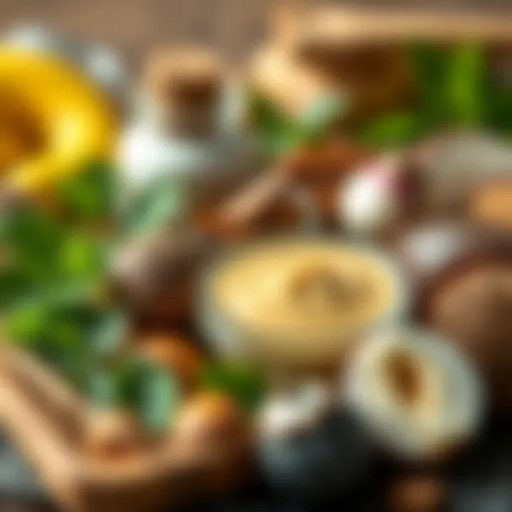 Natural Ingredients for Skin Brightening A vibrant display of natural ingredients for face masks