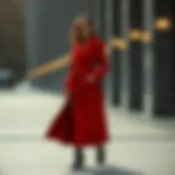 Elegant long coat in a vibrant color