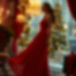 Elegant red dress perfect for New Year's celebrations