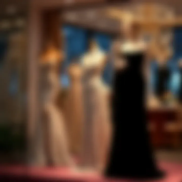 Chic evening gown display