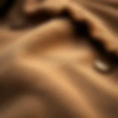 Detailed Texture of Nubuck Material Close-up of the texture of a nubuck coat highlighting its quality.