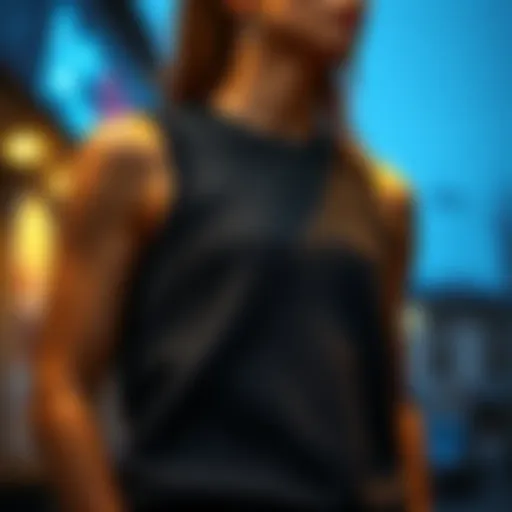 Stylish knitted tank top featuring modern design elements