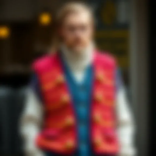 Stylish knitted plush vest in vibrant colors