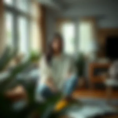 A cozy setting with an oversized shirt styled for a relaxed home look