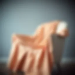 Elegant paltoi kaban draped over an armchair