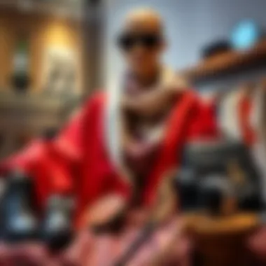 Fashionable arrangement showcasing paltoi kaban with accessories