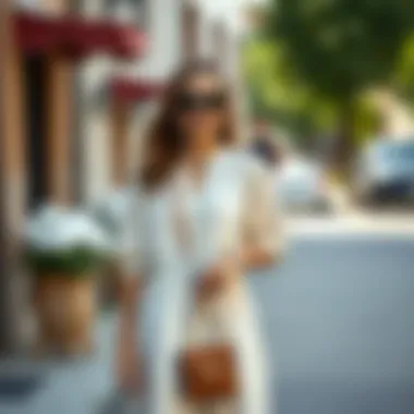 Fashionable cotton dress styled with accessories