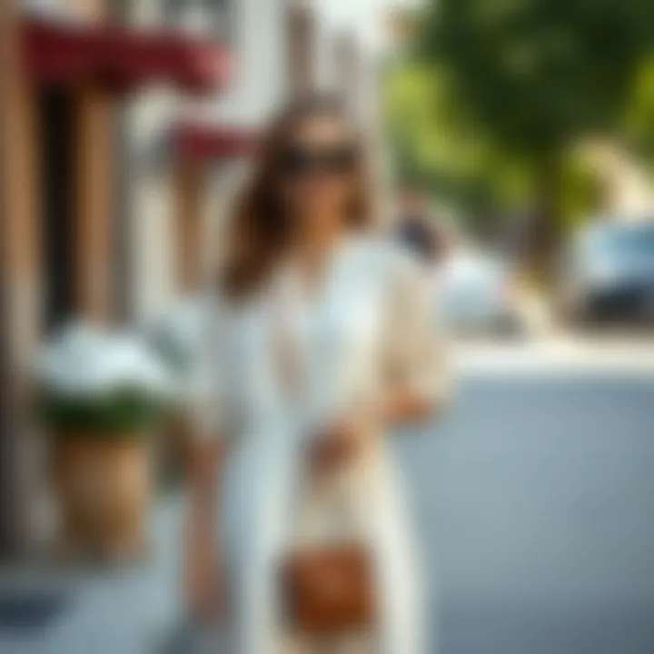 Fashionable cotton dress styled with accessories