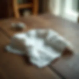 A classic cotton handkerchief elegantly folded on a wooden table.