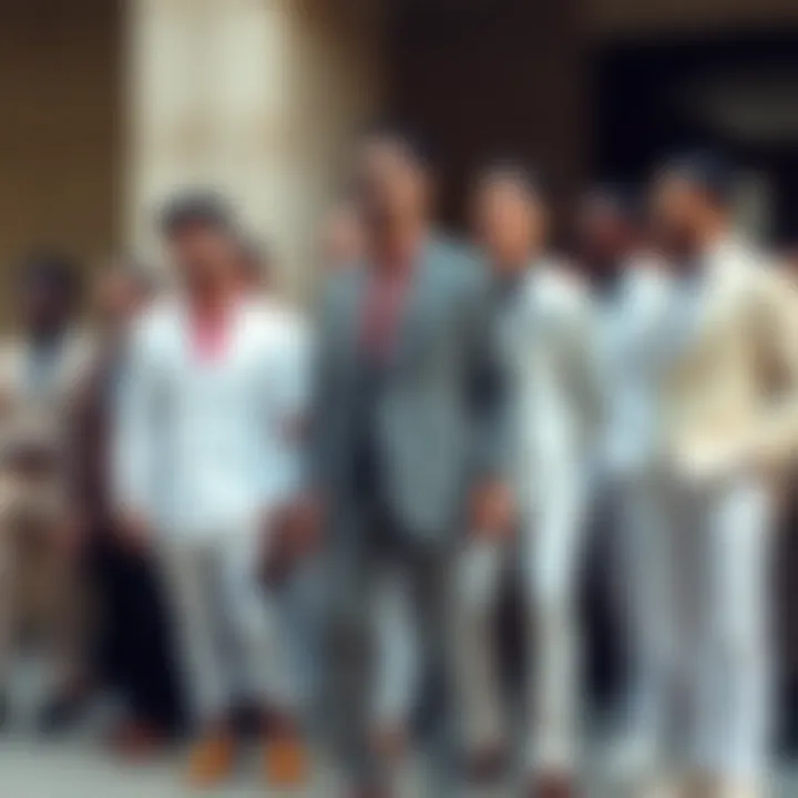 Group of diverse individuals showcasing various cotton suit styles