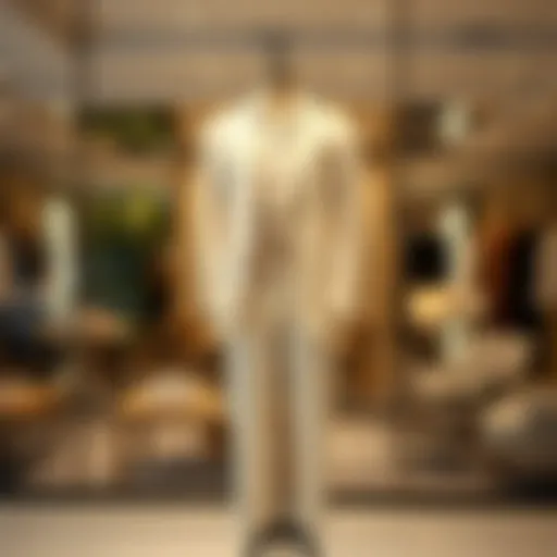 Elegant cotton suit displayed on a mannequin in a chic environment
