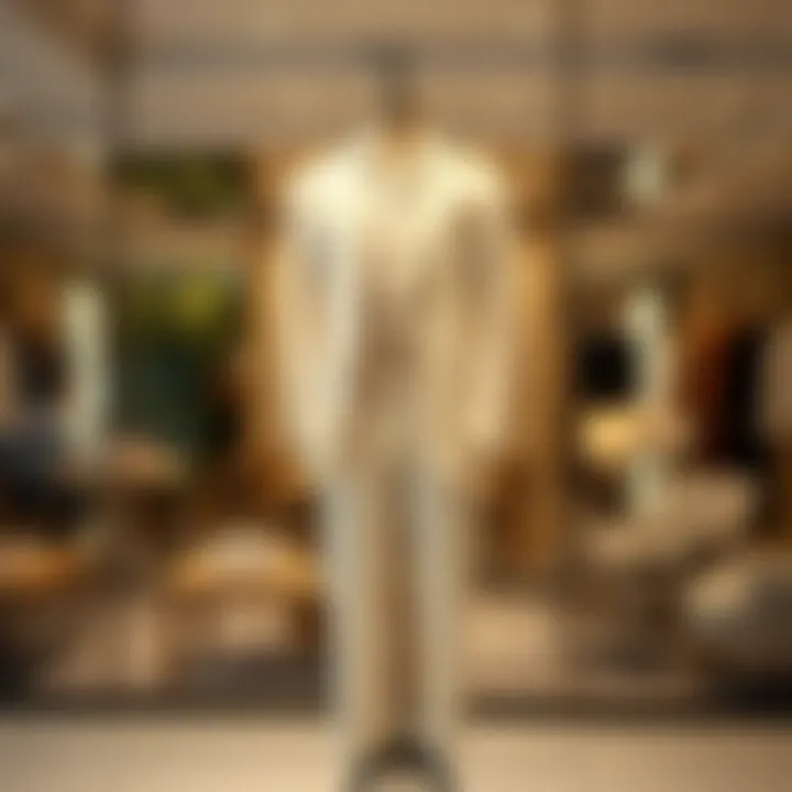 Elegant cotton suit displayed on a mannequin in a chic environment