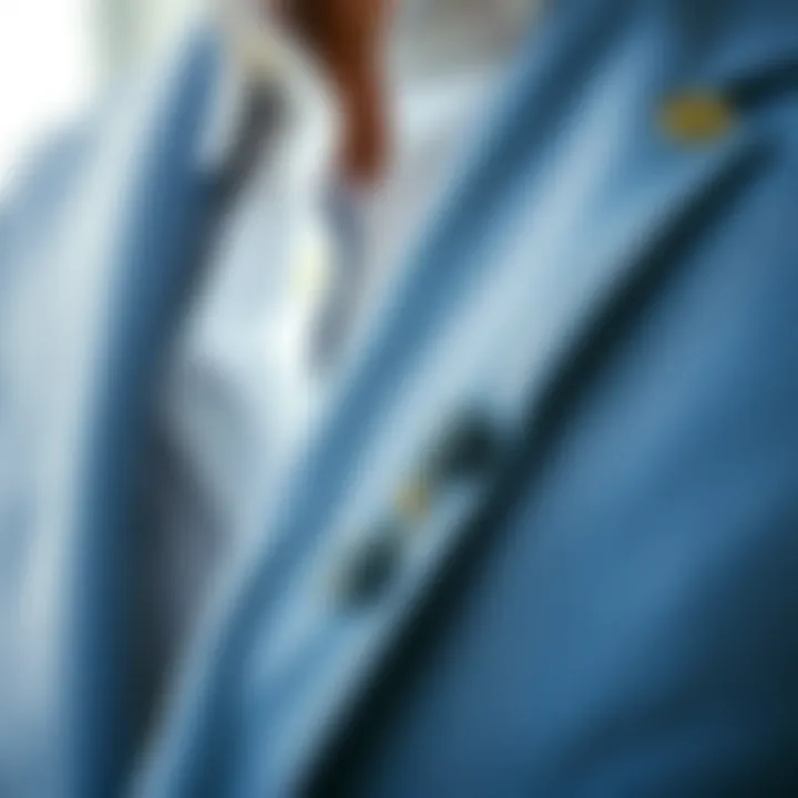 Close-up of the fabric texture of a stylish cotton suit