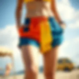 Vibrant summer shorts made from parachute fabric