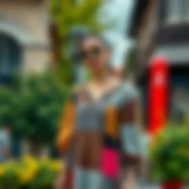 Casual Chic in Patchwork Chic patchwork dress styled for a casual outing