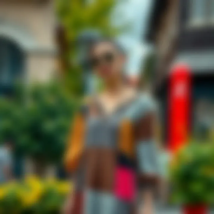 Casual Chic in Patchwork Chic patchwork dress styled for a casual outing