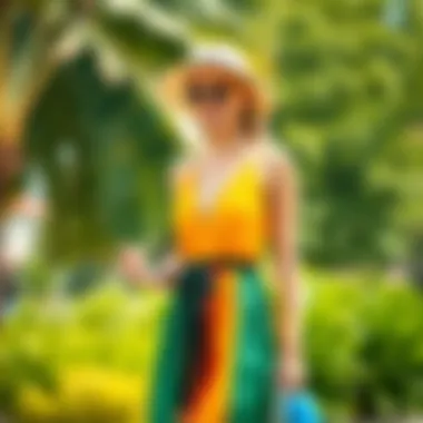 Summer Trendsetter Trendy color-blocked dress ideal for summer gatherings