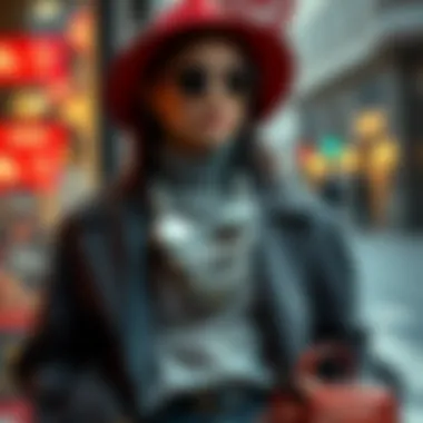 Fashionable Pardesü with Accessories Stylish pardesü showcased with modern accessories