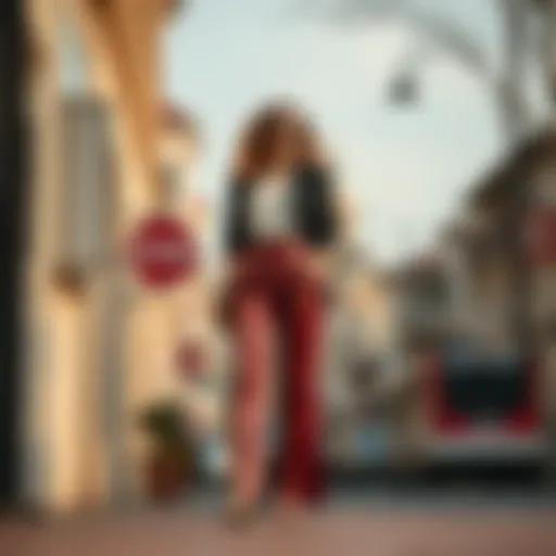 Elegant glossy trousers styled for a chic look