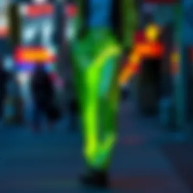 Reflective Trousers in Fashion Fashionable outfit featuring bright reflective trousers