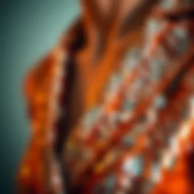 Close-up of intricate sequin details on a blazer