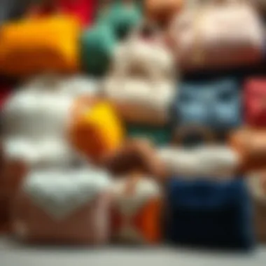 Diverse Collection of Plush Bags Array of plush bags in various colors and styles