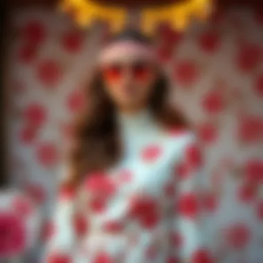 Fashionable Lookbook with Pink Floral Designs Fashionable lookbook spread featuring pink floral designs