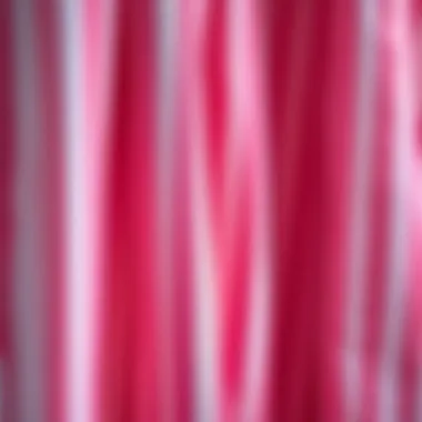 Close-up of fabric showcasing pink stripes