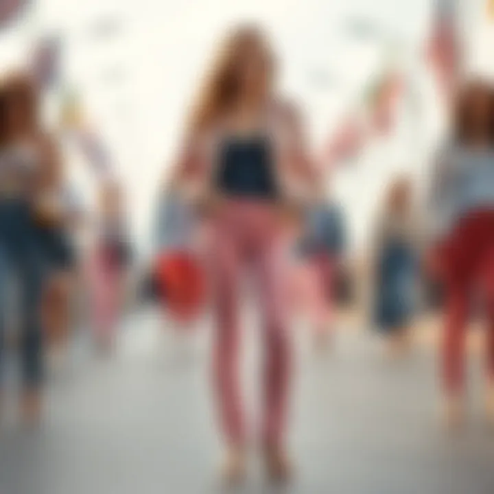 A curated collection of pink jeans in various styles and cuts