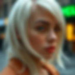 Stylish platinum hair showcasing a modern aesthetic