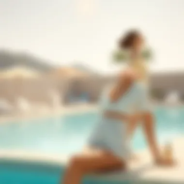 Stylish short-sleeve garment suitable for poolside relaxation