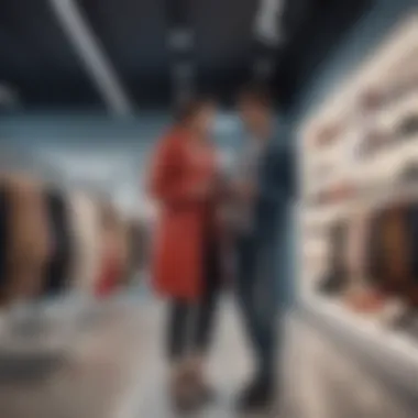 Consumer Engagement in Fashion Retail Consumers interacting with fashion products in a contemporary store