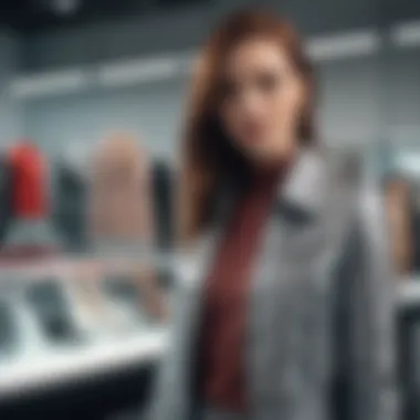 Innovation in Fashion Display An innovative display of fashion items blending style and technology