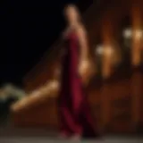 Elegant satin long dress in a classic silhouette