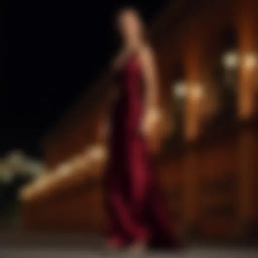 Elegant satin long dress in a classic silhouette