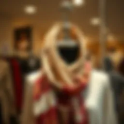 Elegant scarf styles displayed on a mannequin