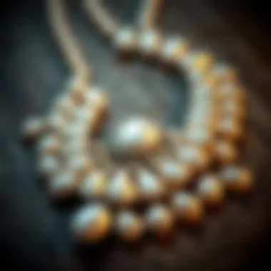 Artistic Arrangement of Mother-of-Pearl Stones Artistic arrangement of mother-of-pearl stones used in necklace designs.