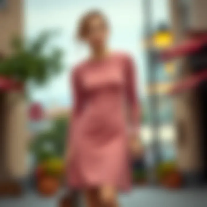 Casual short skirt dress paired with accessories