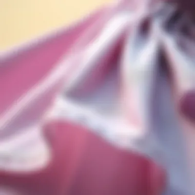 Detailed view of fabric and design of a short skirt dress