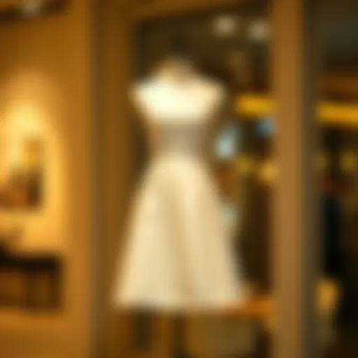 Elegant short skirt dress on a mannequin