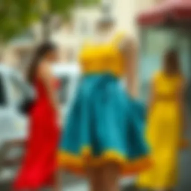 Vibrant Short Skirt Dress Fashionable short skirt dress in a vibrant color