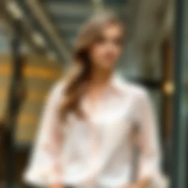 Delicate pastel chiffon shirt perfect for spring fashion