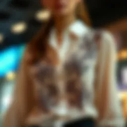 Elegant chiffon shirt featuring intricate lace details