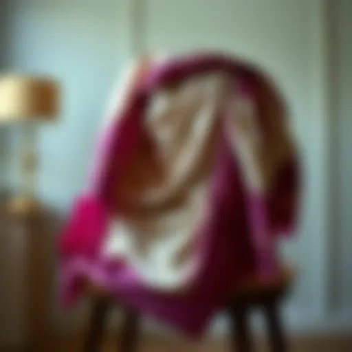 Elegant silk scarf draped elegantly over a chair